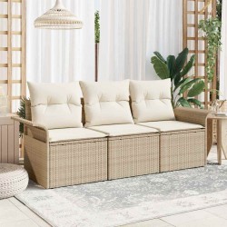 Sonata H Градински Софа Комплект 3 pcs Бежово 196 x 62 x 85см полиратан - Градински Дивани и Пейки