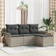 Sonata H Градински Софа Комплект 4 pcs Сив 55 x 55 x 37см полиратан