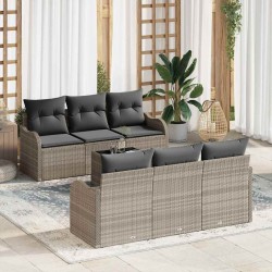 Sonata H Градински Софа Комплект 7 pcs Светлосиво 55 x 55 x 37 см - Градински Дивани и Пейки