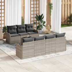 Sonata H Градински Софа Комплект 8 pcs Светлосиво 55 x 55 x 37 см - Градински Дивани и Пейки