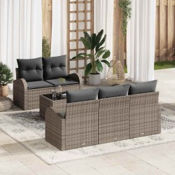 Sonata H Градински Софа Комплект 6 pcs Сив 55 x 55 x 37 см Полиратан - Градински Дивани и Пейки