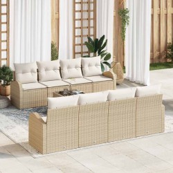 Sonata H Градински Софа Комплект 7 pcs Бежов & & Бял 55 x 55 x 37 см - Градински Дивани и Пейки