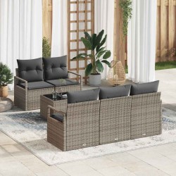 Sonata H Градински Софа Комплект 6 pcs Сив 55 x 55 x 37 см полиратан - Градински Дивани и Пейки