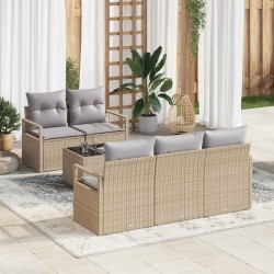 Sonata H Градински Софа Комплект 6 pcs Бежово и сиво 55 x 55 x 37 см - Градински Дивани и Пейки