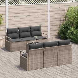 Sonata H Градински Софа Комплект 7 pcs Сив 55 x 55 x 37 см полиратан - Градински Дивани и Пейки