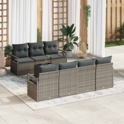 Sonata H Градински Софа Комплект 8 pcs Сив 55 x 55 x 37 см полиратан - Градински Дивани и Пейки