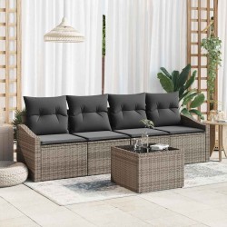 Sonata H Градински Софа Комплект с възглавница 5 pcs Сив 55 x 55 x 37 см - Градински Дивани и Пейки