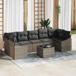 Sonata H Градински Софа Комплект с възглавница 8 pcs Сив 55 x 55 x 37 см - Градински Дивани и Пейки