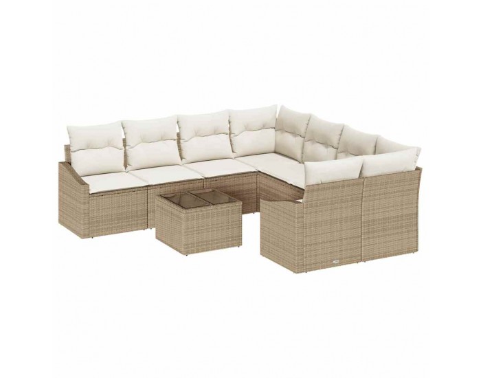 Sonata H Градински Софа Комплект 9 pcs Бежов и кремав 55 x 55 x 37 см