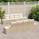 Sonata H Градински Софа Комплект 7 pcs бежово и кремаво 55 x 55 x 37 см