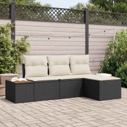 Sonata H с възглавница Регулирума 4 pcs Черно 239 x 117 x 37 см - Градински Дивани и Пейки