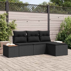 Sonata H с възглавница Регулирума 4 pcs Черно 239 x 117 x 37 см - Градински Дивани и Пейки