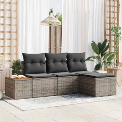 Sonata H с възглавница Регулирума 4 pcs Сив 239 x 117 x 37 см - Градински Дивани и Пейки