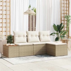 Sonata H с възглавница Регулирума 4 pcs Бежово 239 x 117 x 37 см - Градински Дивани и Пейки