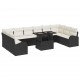 Sonata H Градински Софа Комплект 11 pcs Черно и кремаво 100 x 55 x 73 см