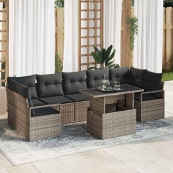 Sonata H Градински Софа Комплект 8 pcs Сив 100 x 55 x 73 см - Градински Дивани и Пейки