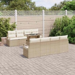 Sonata H Градински Софа Комплект 7 pcs бежово и кремаво 100 x 55 x 73 см - Градински Дивани и Пейки
