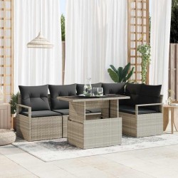 Sonata H Градински Софа Комплект 6 pcs Светлосиво 100 x 55 x 73 см - Градински Дивани и Пейки