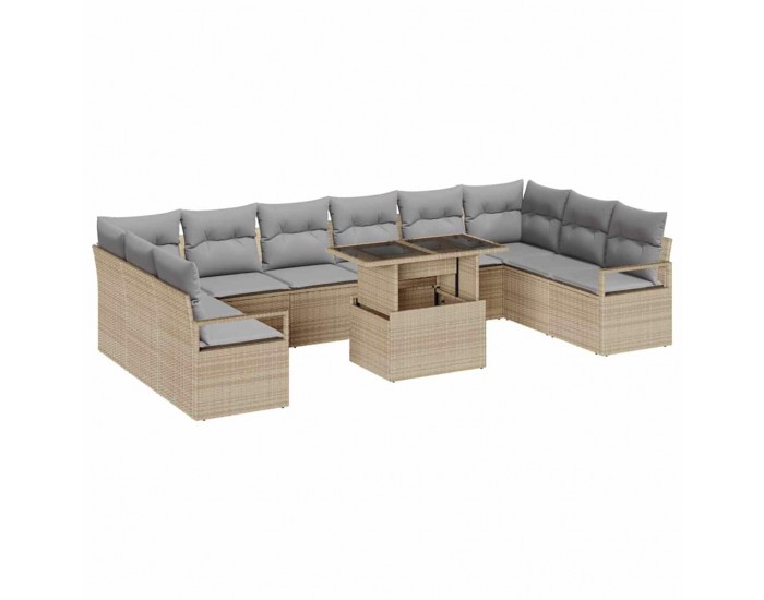 Sonata H Градински Софа Комплект 11 pcs бежово и светлосиво