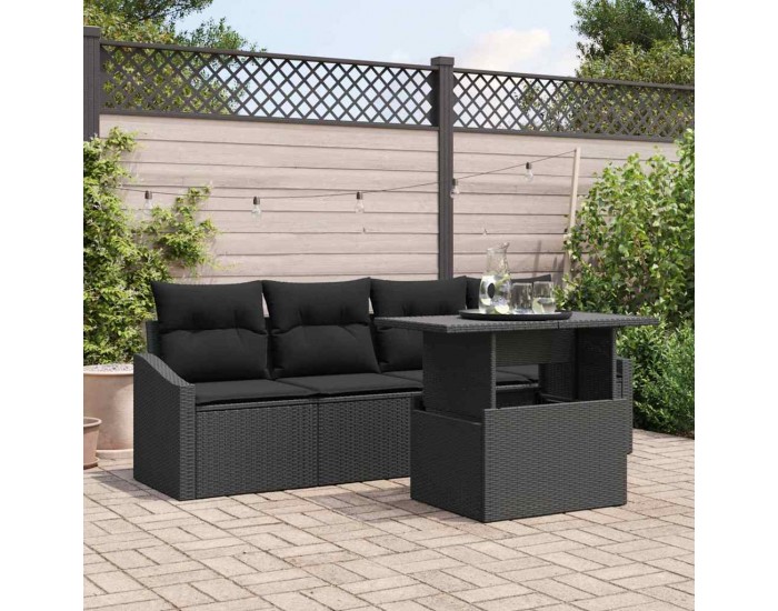 Sonata H Градински Софа Комплект 5 pcs Черно 100 x 55 x 73 см