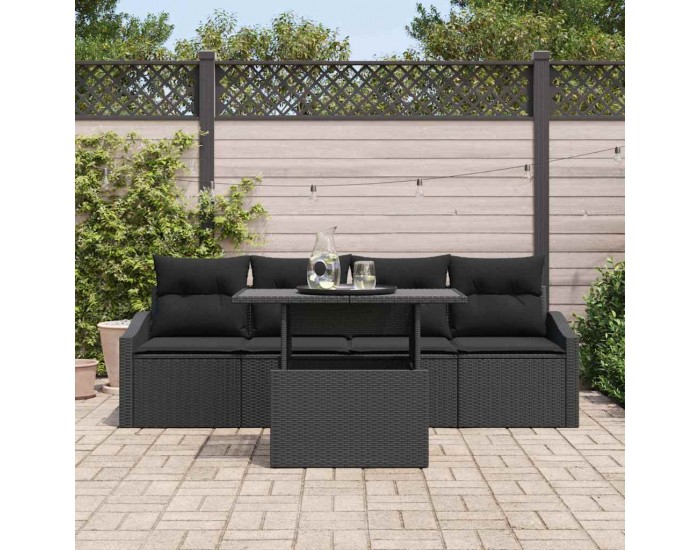 Sonata H Градински Софа Комплект 5 pcs Черно 100 x 55 x 73 см