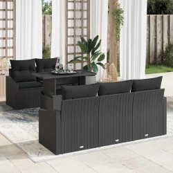 Sonata H Градински Софа Комплект 6 pcs Черно 100 x 55 x 73 см - Градински Дивани и Пейки