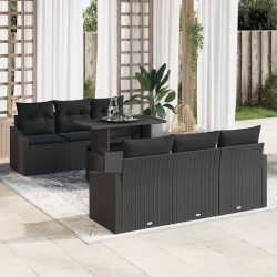 Sonata H Градински Софа Комплект 7 pcs Черно 100 x 55 x 73 см - Градински Дивани и Пейки