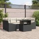 Sonata H Градински Софа Комплект 7 pcs Черно и кремаво 100 x 55 x 73 см