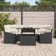Sonata H Градински Софа Комплект 7 pcs Черно и кремаво 100 x 55 x 73 см