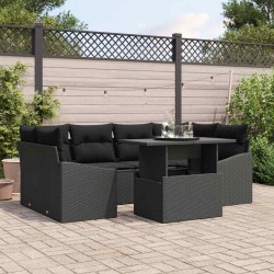 Sonata H Градински Софа Комплект 7 pcs Черно 100 x 55 x 73 см - Градински Дивани и Пейки