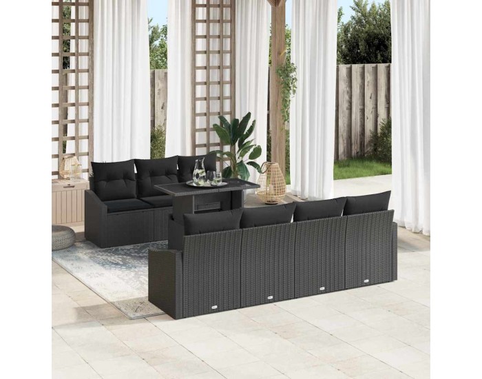 Sonata H Градински Софа Комплект 8 pcs Черно 100 x 55 x 73 см