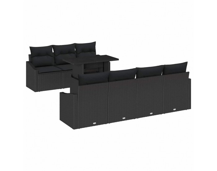 Sonata H Градински Софа Комплект 8 pcs Черно 100 x 55 x 73 см