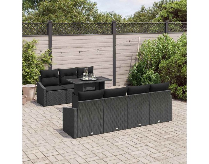 Sonata H Градински Софа Комплект 8 pcs Черно 100 x 55 x 73 см