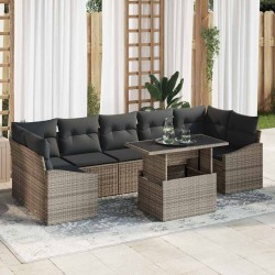 Sonata H Градински Софа Комплект 8 pcs Сив 100 x 55 x 73 см - Градински Дивани и Пейки