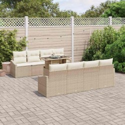 Sonata H Градински Софа Комплект 7 pcs бежово и кремаво 100 x 55 x 73 см - Градински Дивани и Пейки