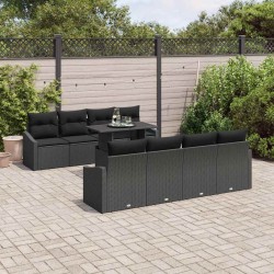 Sonata H Градински Софа Комплект 7 pcs Черно 100 x 55 x 73 см - Градински Дивани и Пейки