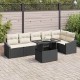 Sonata H Градински Софа Комплект 7 pcs Черно и кремаво 100 x 55 x 73 см