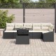 Sonata H Градински Софа Комплект 7 pcs Черно и кремаво 100 x 55 x 73 см