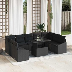 Sonata H Градински Софа Комплект 10 pcs Черно 100 x 55 x 73 см - Градински Дивани и Пейки