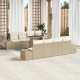 Sonata H Градински Софа Комплект 7 pcs бежово и кремаво 100 x 55 x 73 см