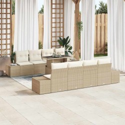 Sonata H Градински Софа Комплект 7 pcs бежово и кремаво 100 x 55 x 73 см - Градински Дивани и Пейки