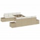 Sonata H Градински Софа Комплект 7 pcs бежово и кремаво 100 x 55 x 73 см