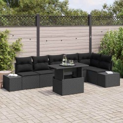 Sonata H Градински Софа Комплект 7 pcs Черно 100 x 55 x 73 см - Градински Дивани и Пейки