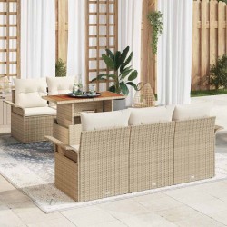 Sonata H Градински Софа Комплект 6 pcs бежово и кремаво 100 x 55 x 73 см - Градински Дивани и Пейки