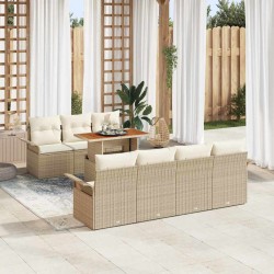 Sonata H Градински Софа Комплект 8 pcs бежово и кремаво 100 x 55 x 73 см - Градински Дивани и Пейки