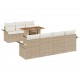 Sonata H Градински Софа Комплект 8 pcs бежово и кремаво 100 x 55 x 73 см