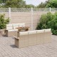 Sonata H Градински Софа Комплект 8 pcs бежово и кремаво 100 x 55 x 73 см