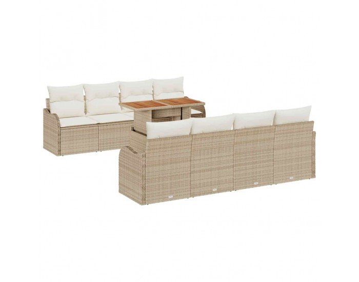 Sonata H Градински Софа Комплект 7 pcs бежово и кремаво 100 x 55 x 73 см