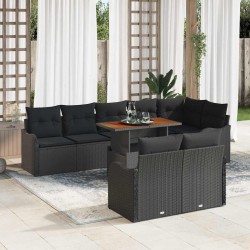 Sonata H Градински Софа Комплект 9 pcs Черно 100 x 55 x 73 см - Градински Дивани и Пейки