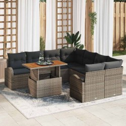Sonata H Градински Софа Комплект 9 pcs Сив 100 x 55 x 73 см - Градински Дивани и Пейки